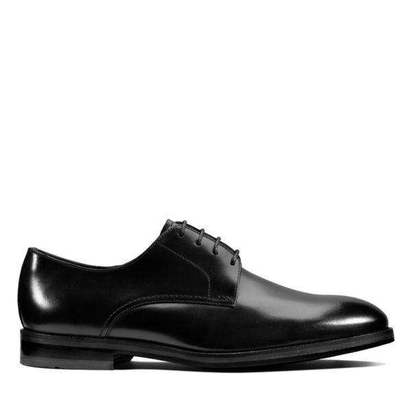 Clarks Mens Oliver Lace Wide Fit Shoes Black | CA-5017824